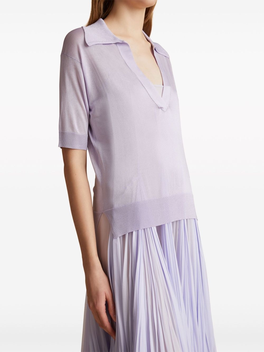 The Julita V-neck polo top - 4