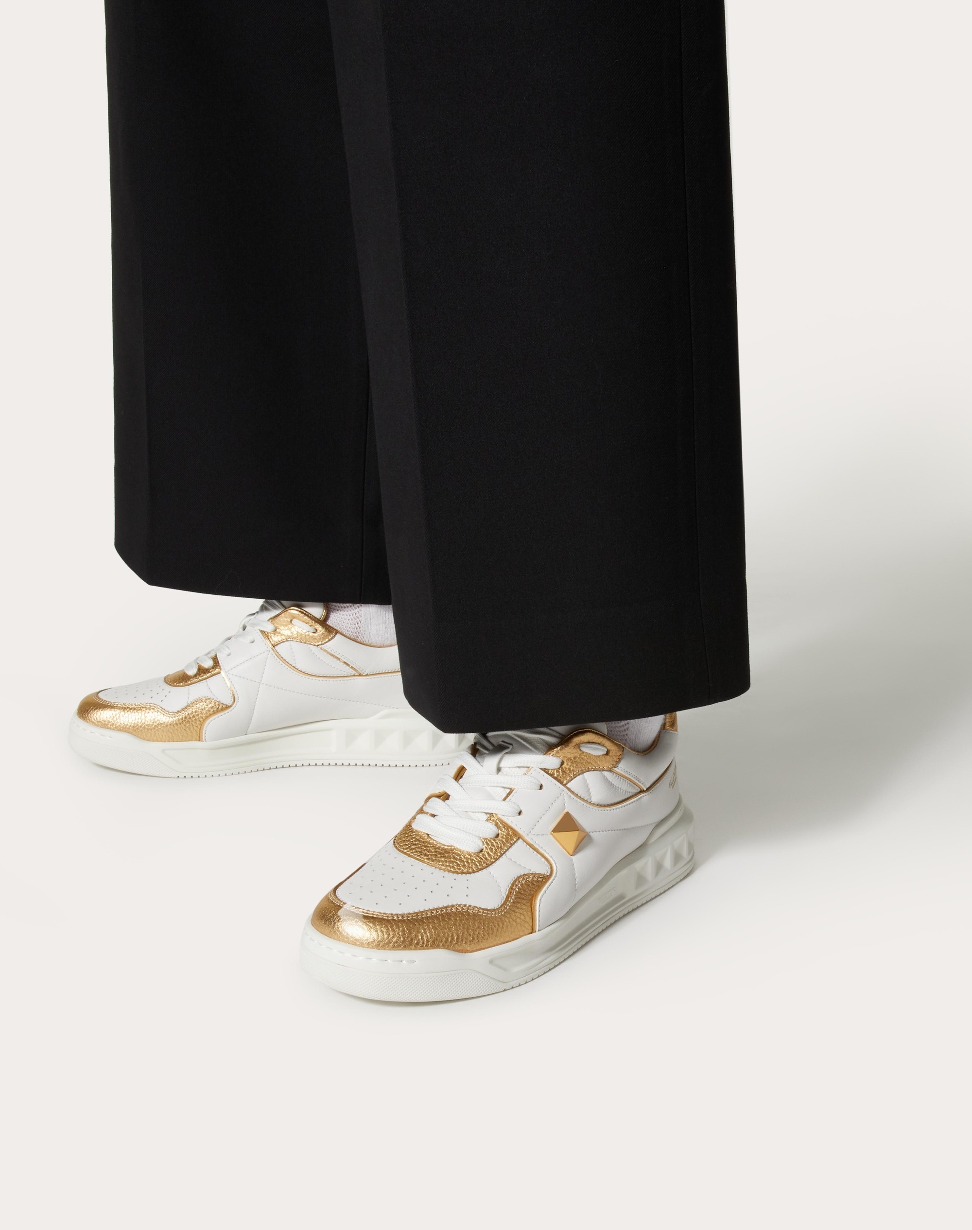 ONE STUD LOW-TOP SNEAKER IN NAPPA WITH METALLIC DETAILS - 6
