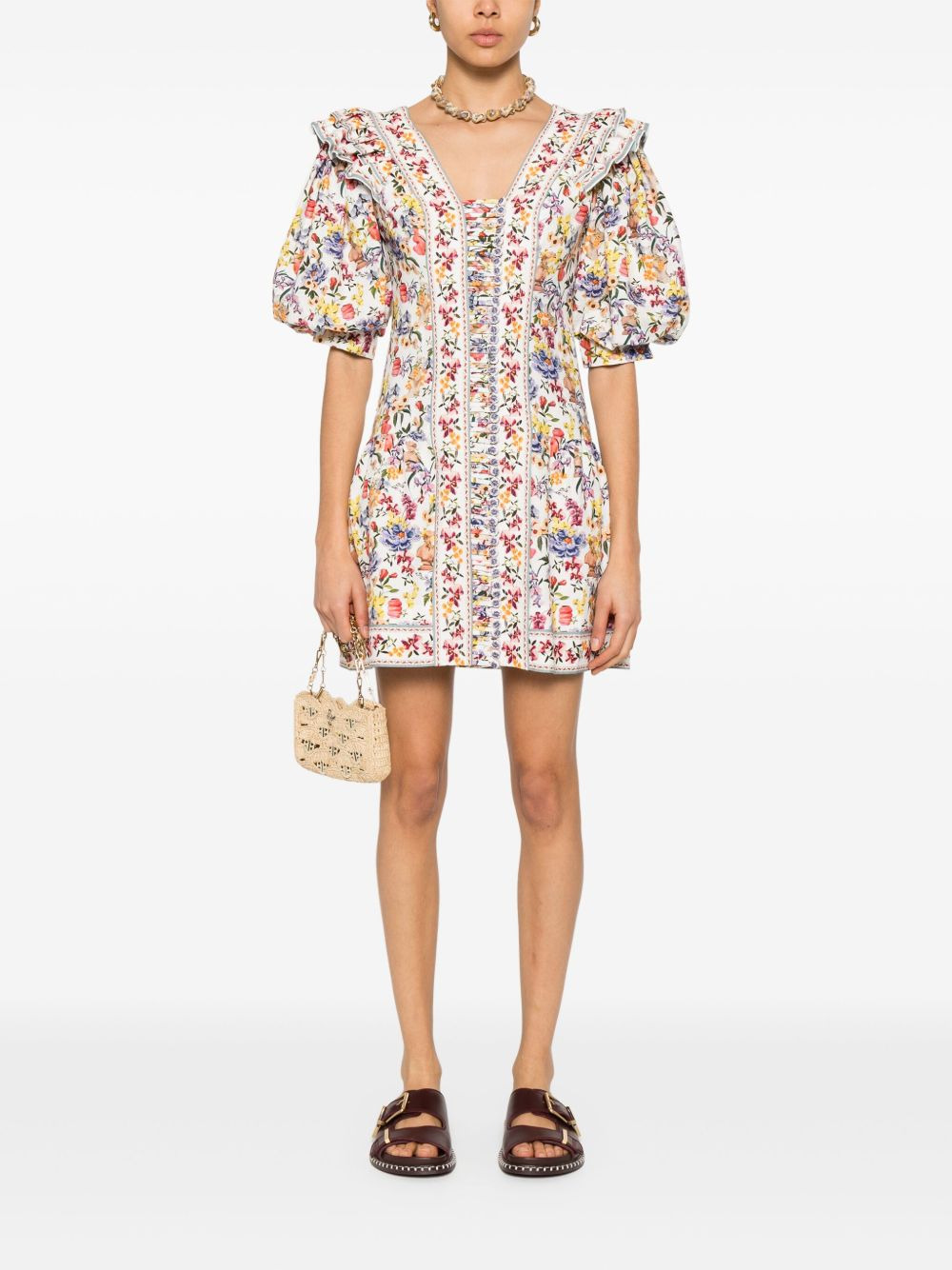 floral-print mini dress - 2