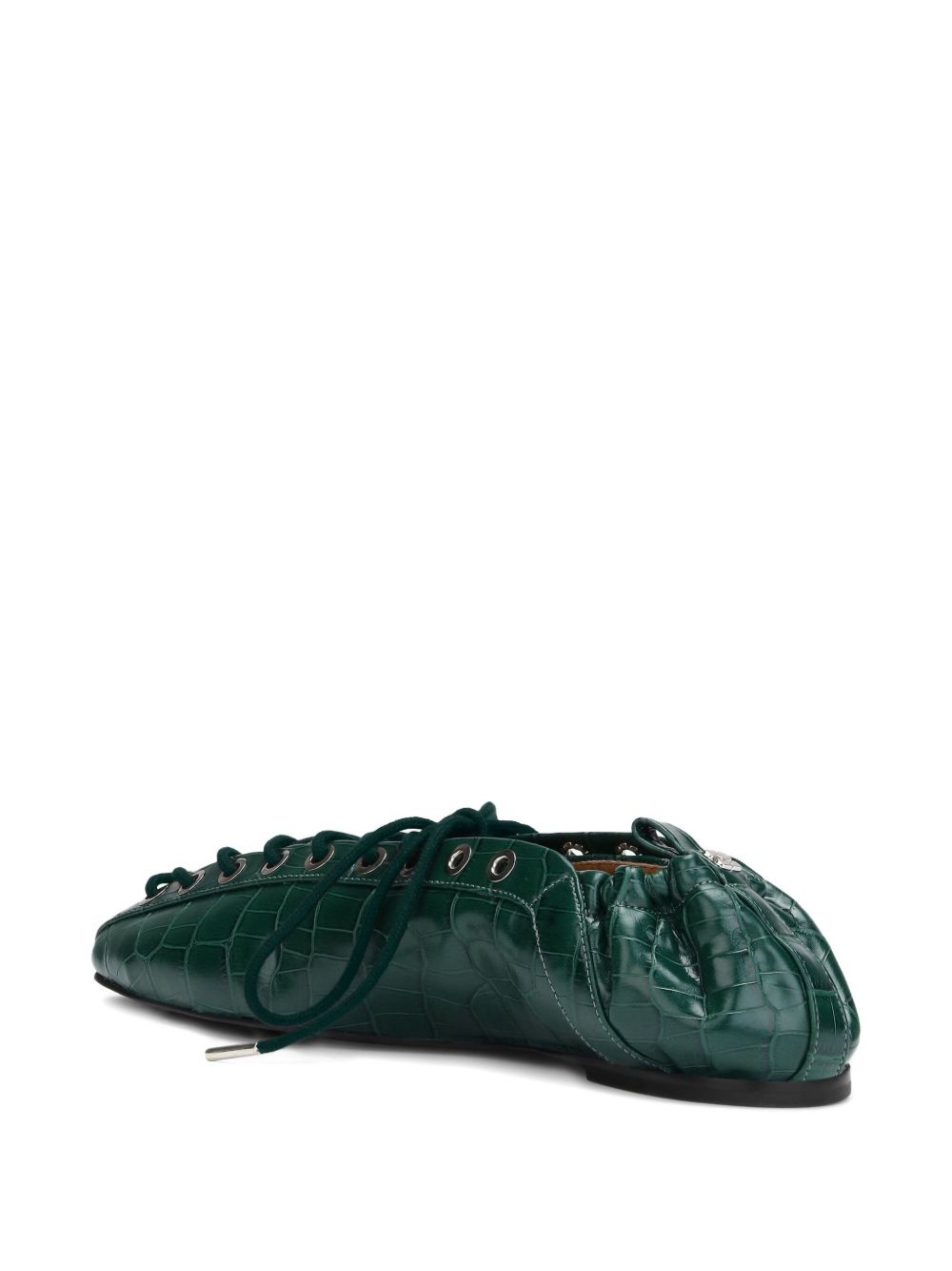 lace-up ballet flats - 3