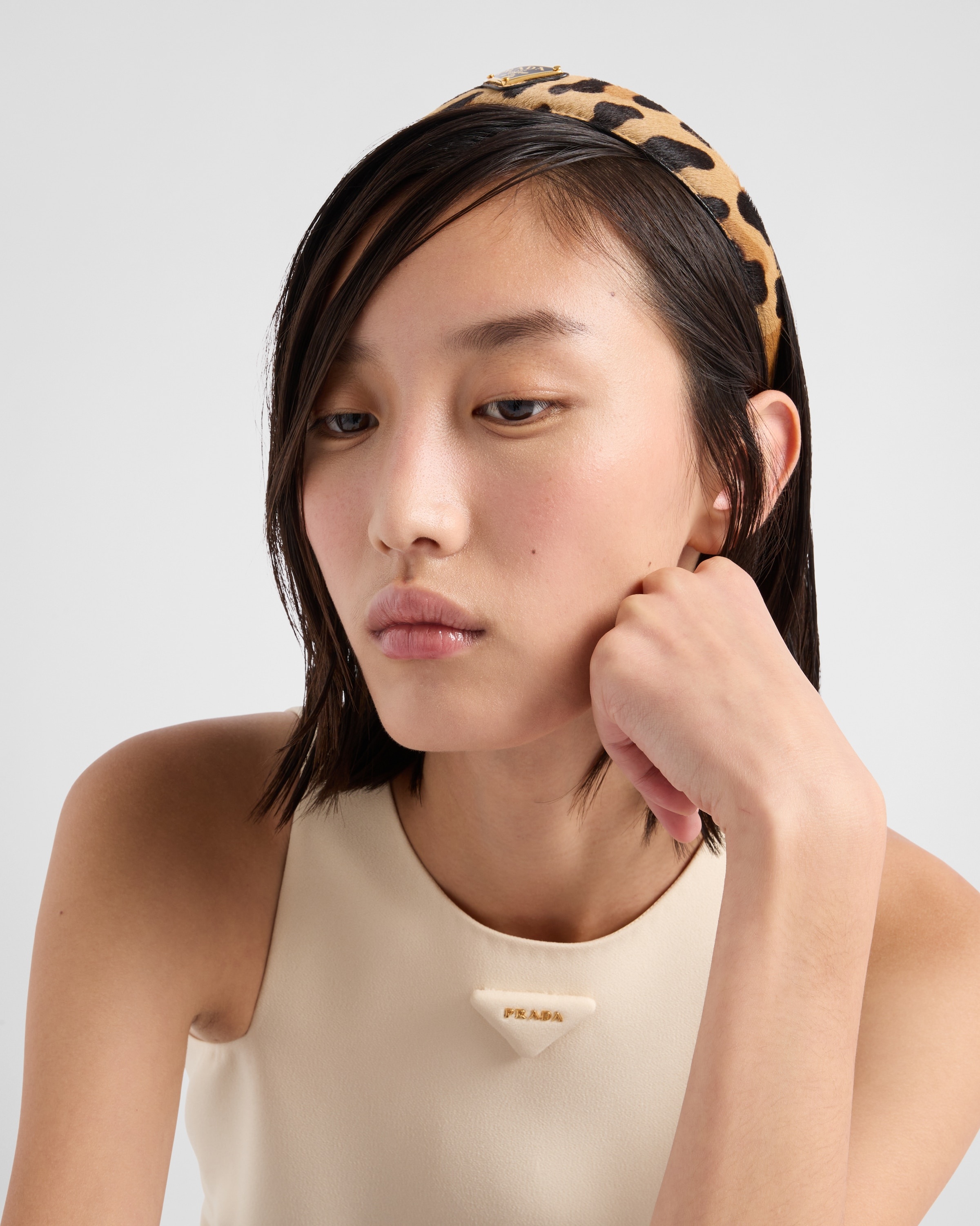 Printed leather headband - 2