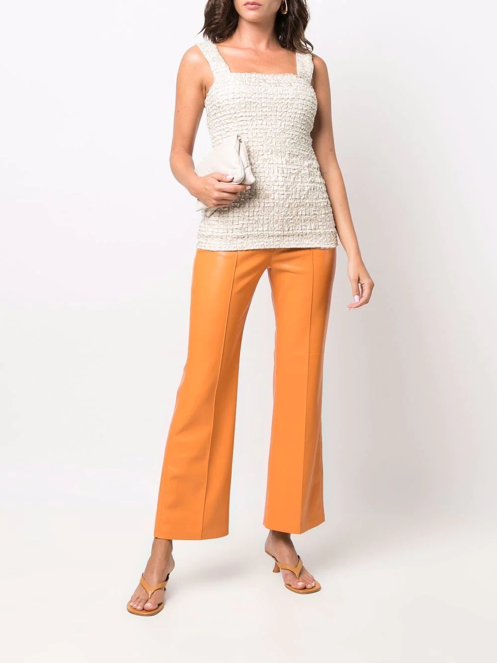 faux-leather flared trousers - 2