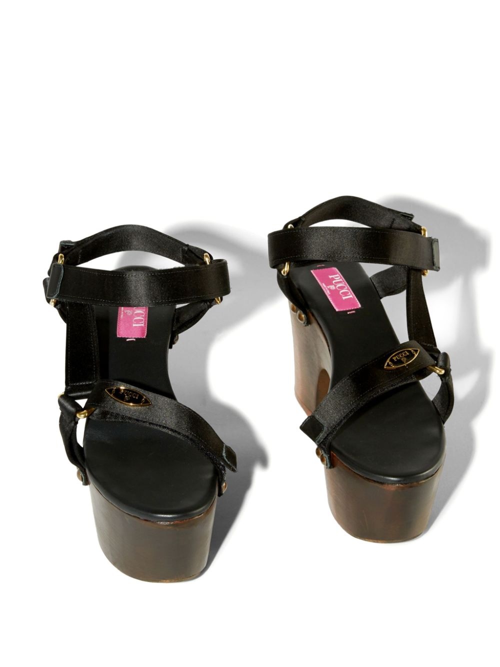 Crush logo-plaque wedge sandals - 3