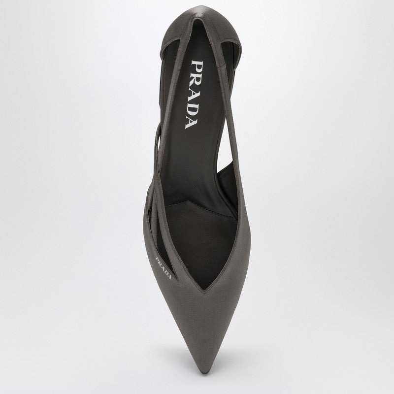 Prada Slate Grey Satin Décolleté With Cut Out Women - 3