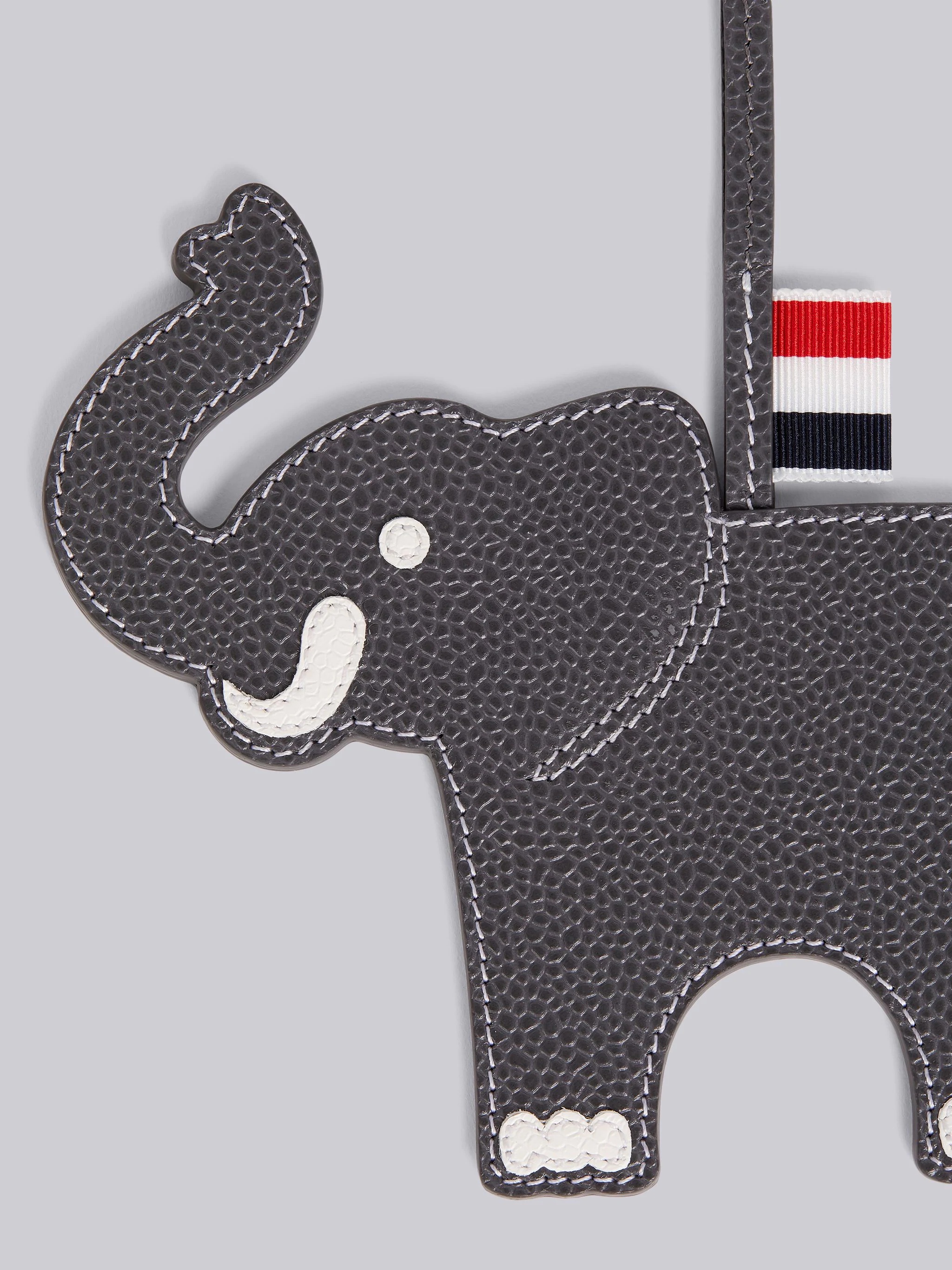 Medium Grey Pebbled Calfskin Elephant Charm - 2