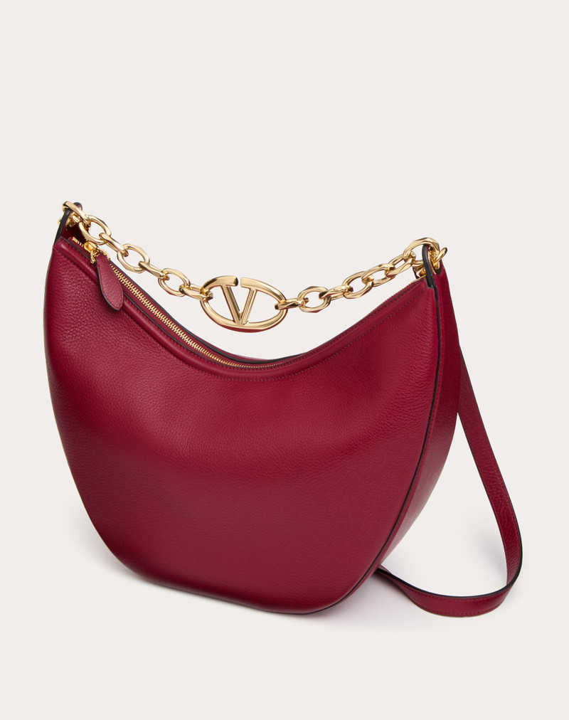 Valentino VLOGO MOON MEDIUM GRAINY CALFSKIN HOBO BAG WITH CHAIN outlook