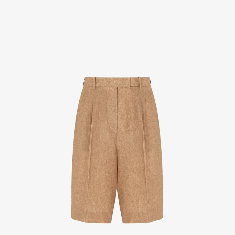 Beige linen Bermudas 1