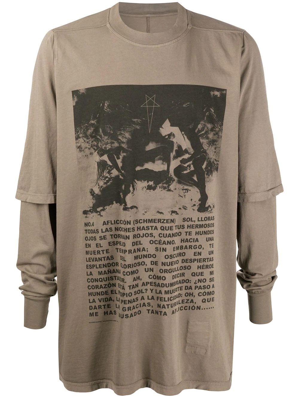 ritual-print layered T-shirt - 1