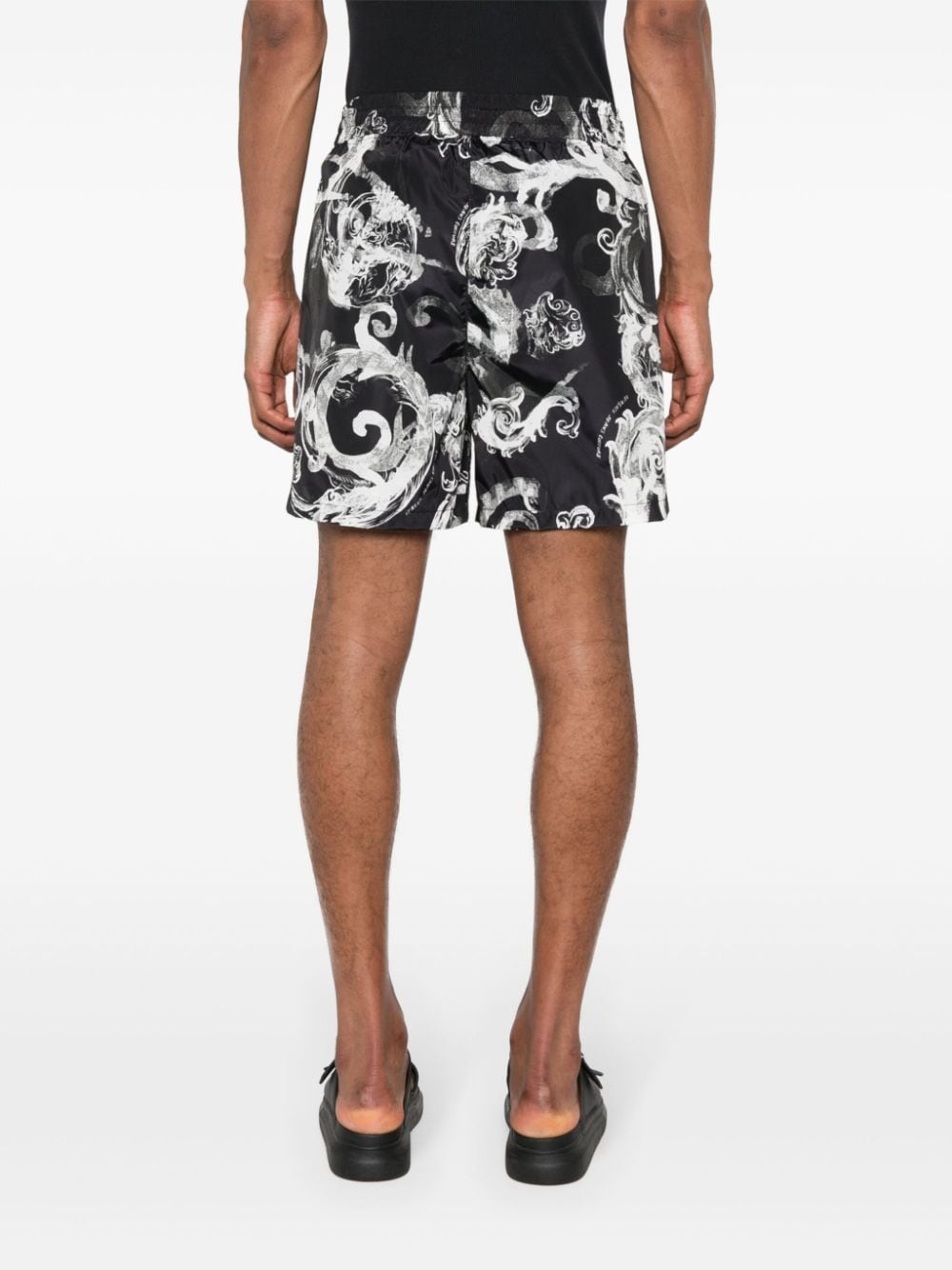 Watercolour Couture-print track shorts - 4