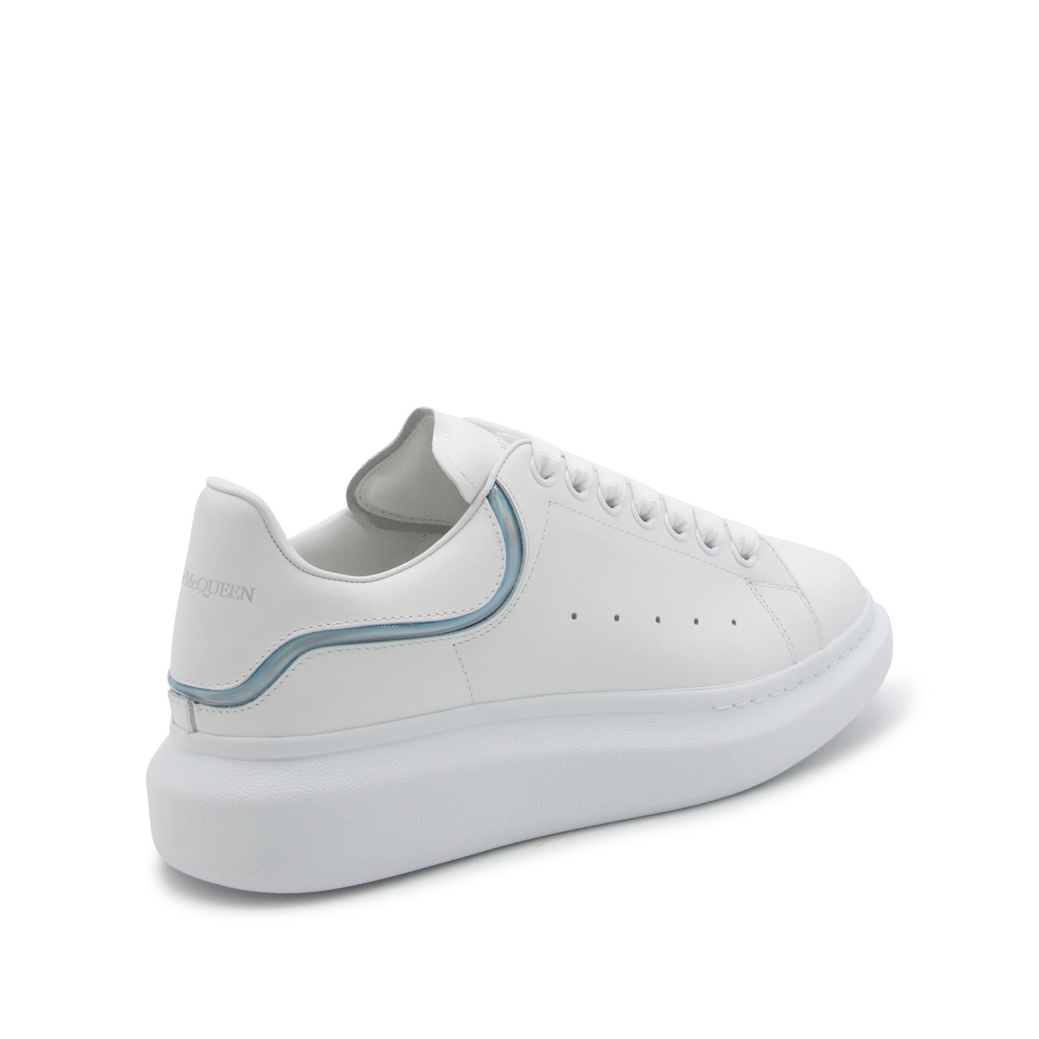 WHITE MULTICOLOUR LEATHER OVERSIZED SNEAKERS - 3
