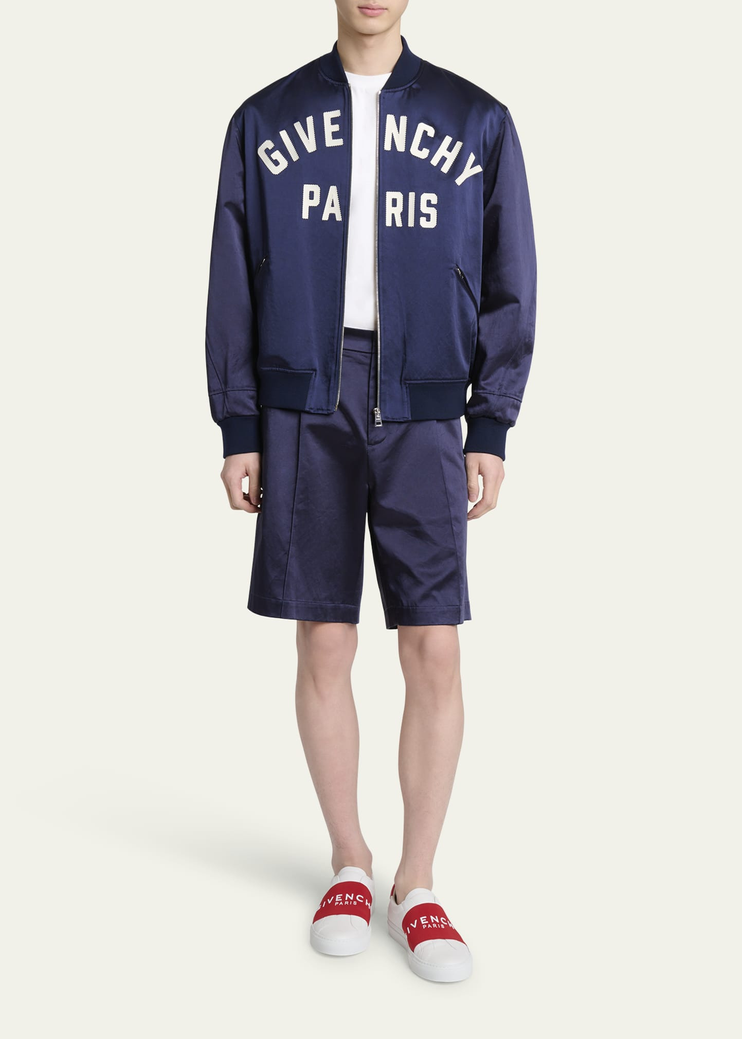 Men's Satin Logo Bomber Jacket - 2