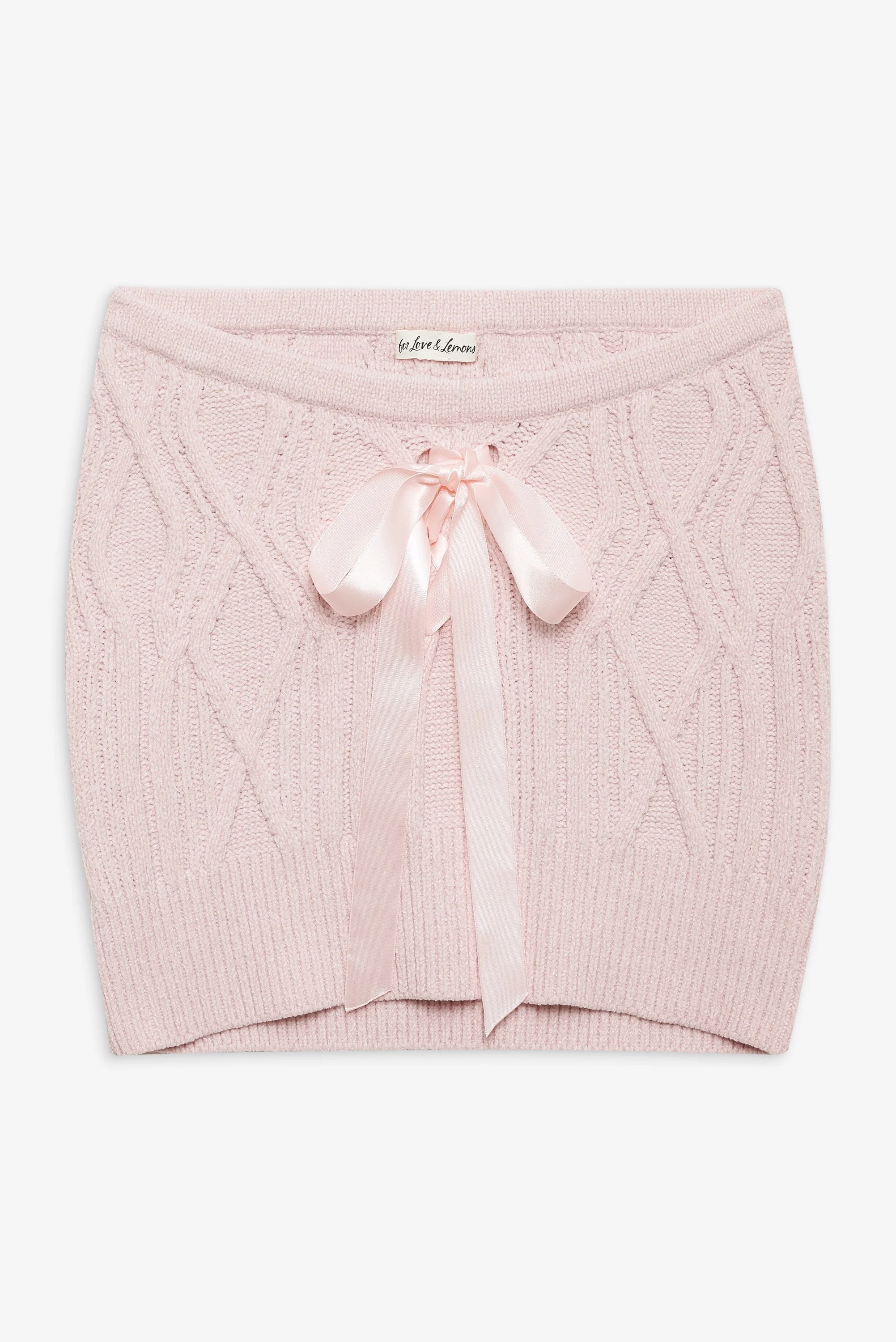 Chenille Cable Knit Mini Skirt - 1