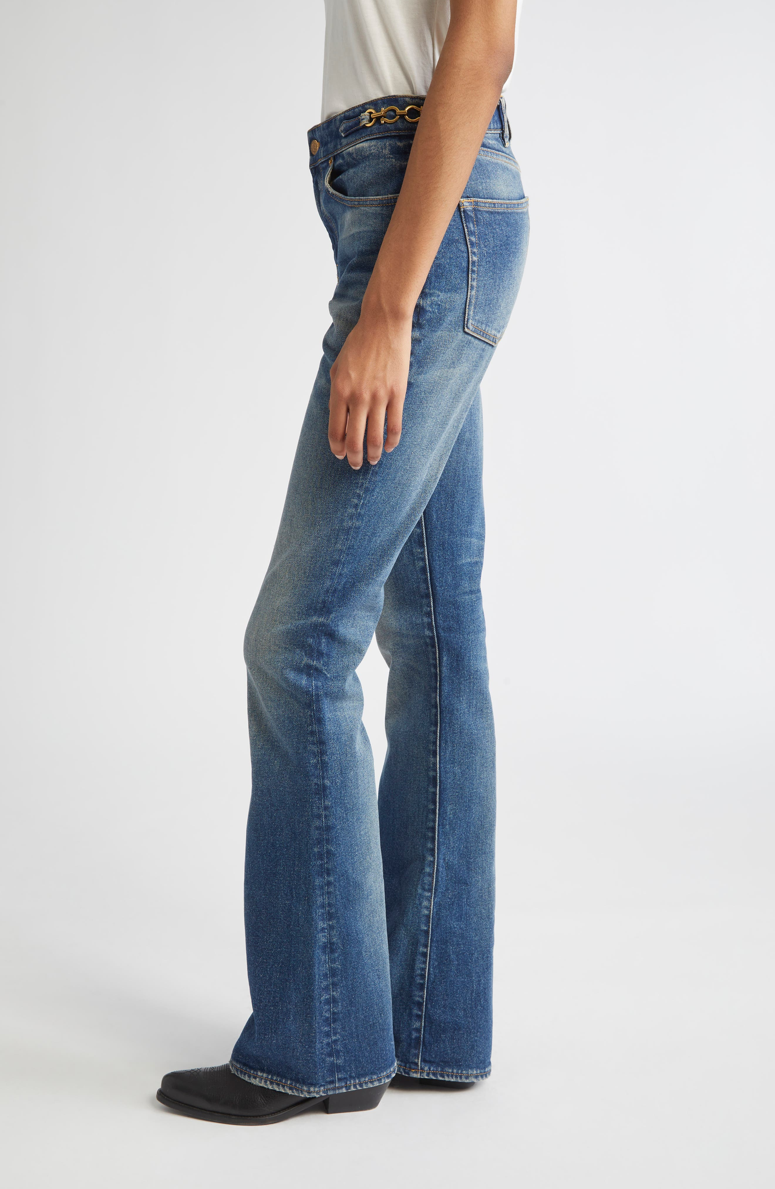 Golden Goose Journey Stretch Denim Bootcut Jeans in Blue at Nordstrom - 4