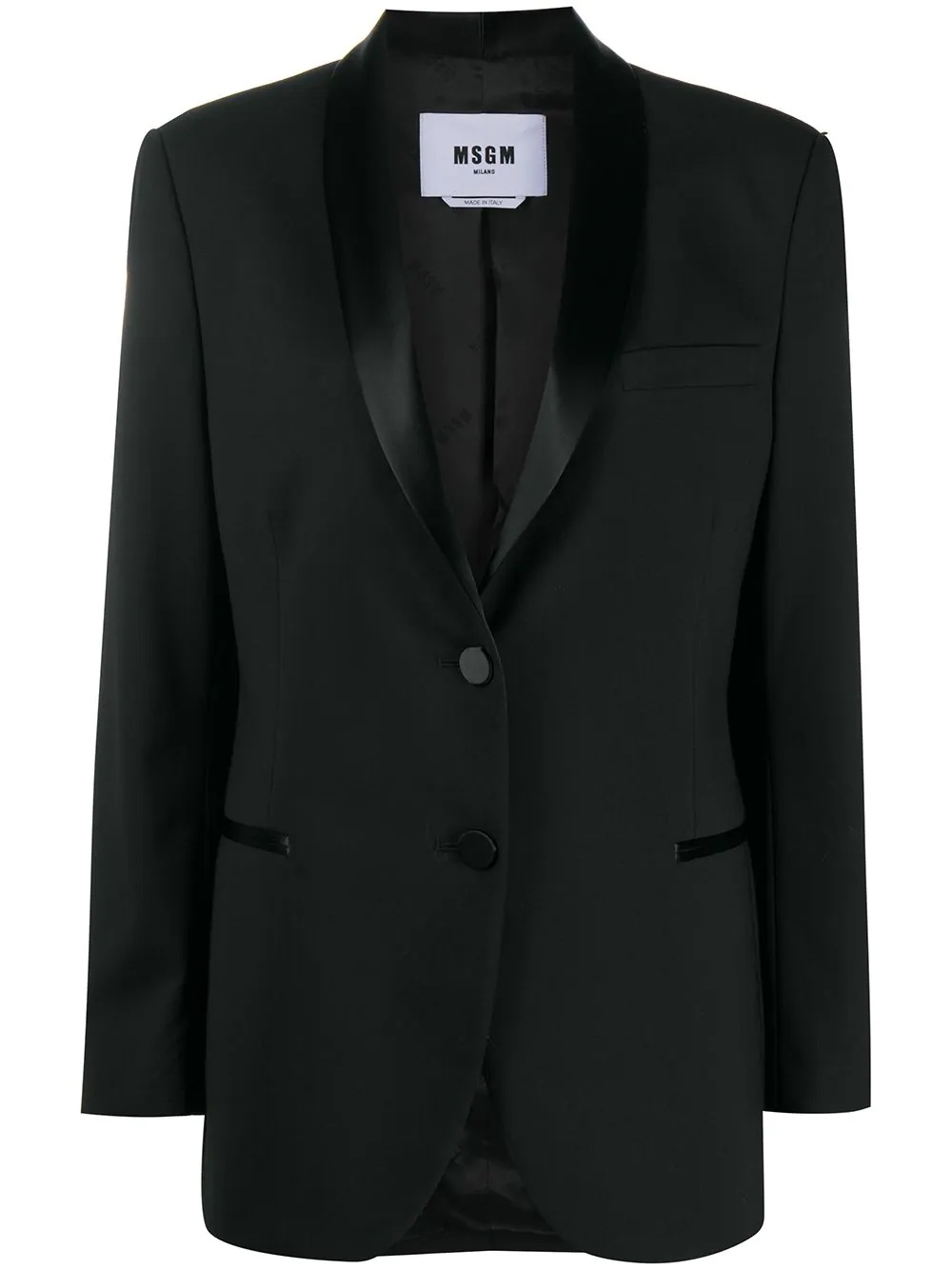 satin lapel blazer - 1