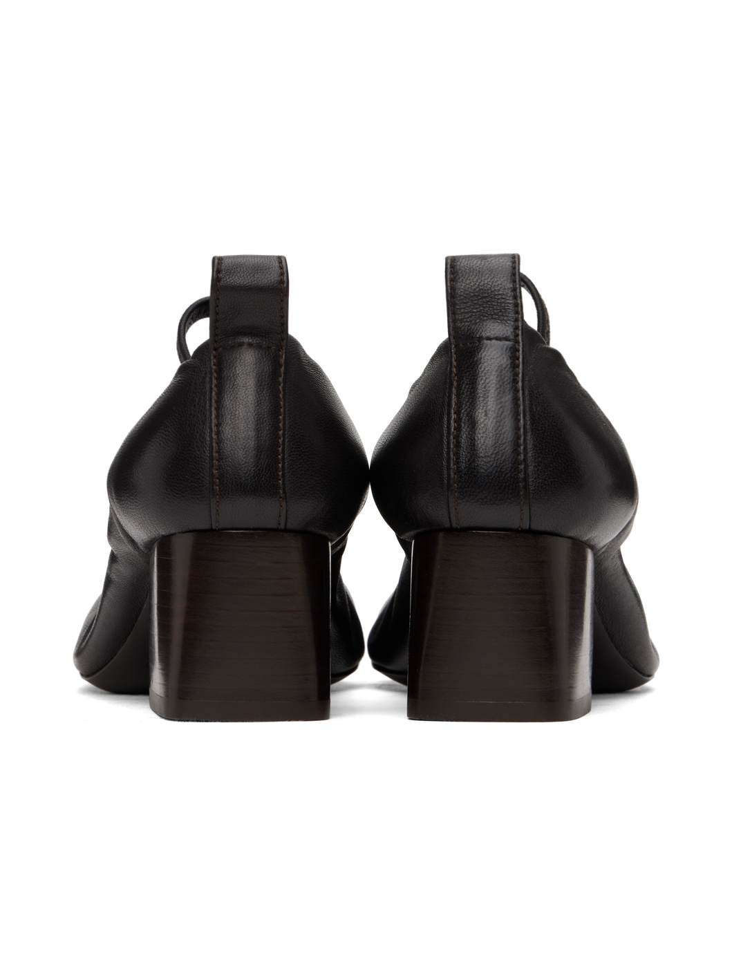 Brown Square Ballerina Heels - 2