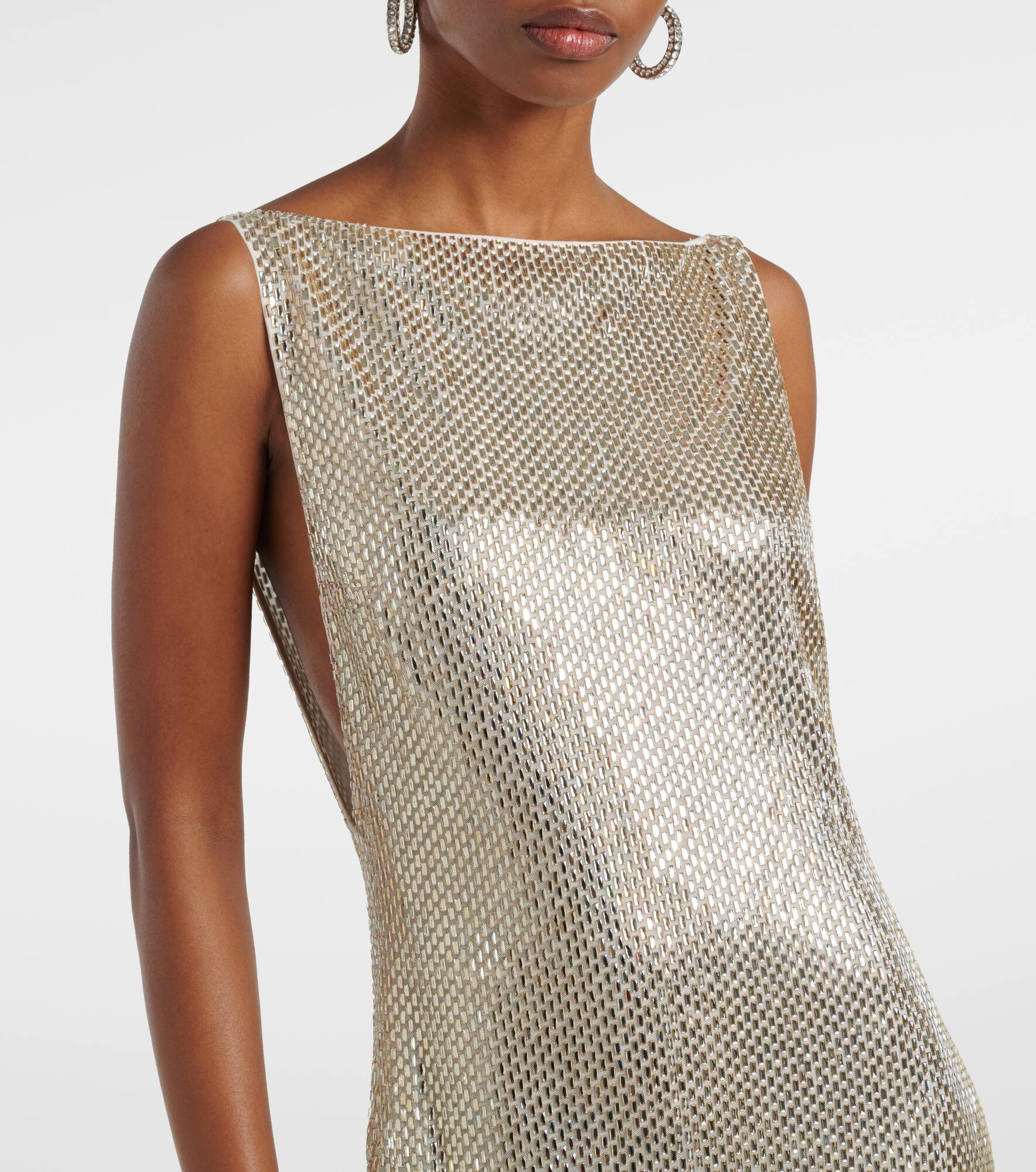 Crystal-embellished mesh gown - 4