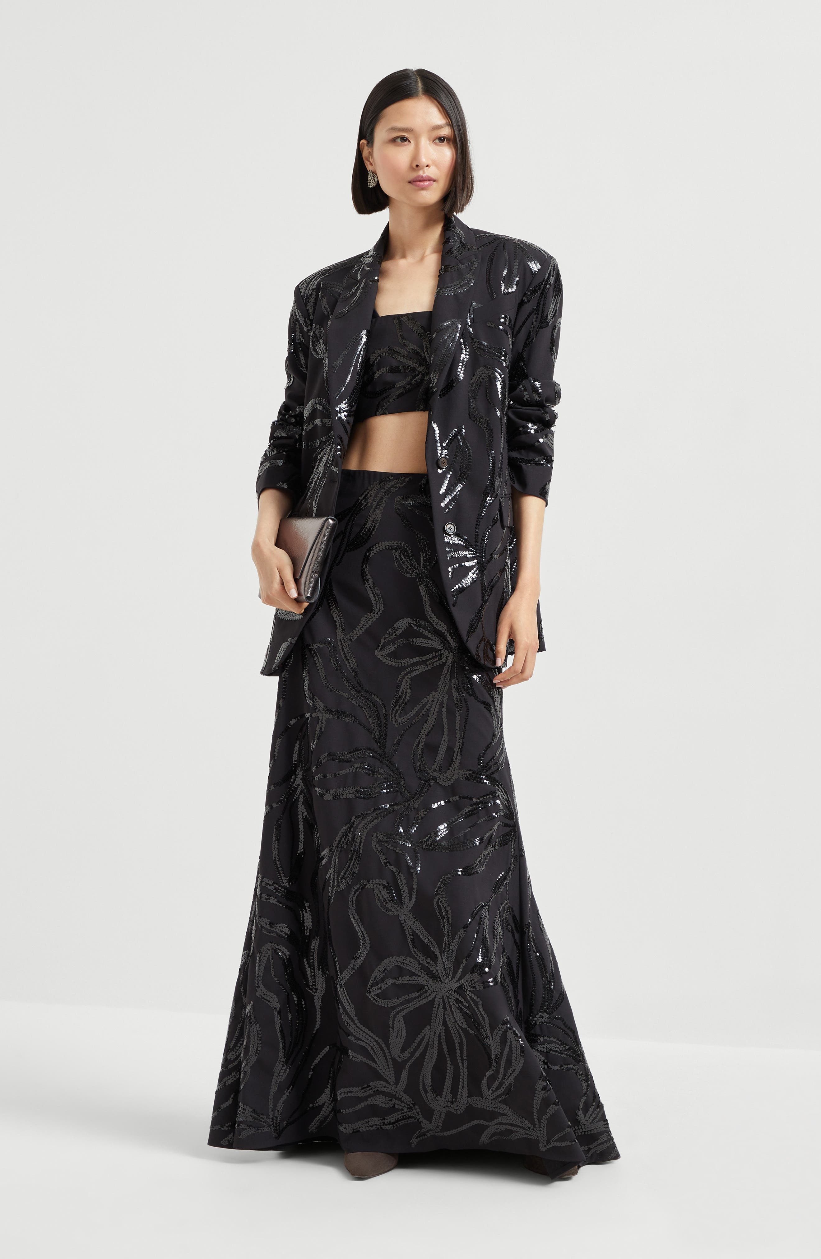 Brunello Cucinelli Blazer with dazzling floral embroidery in Black at Nordstrom - 6