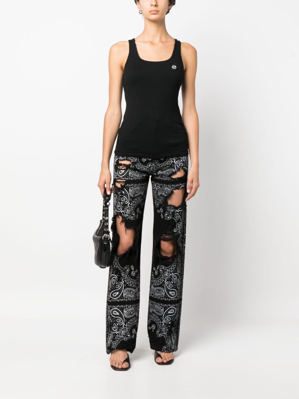 logo-patch tank top - 2