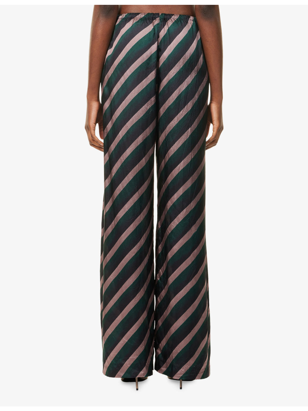 Striped Drawstring Woven Trousers - 4