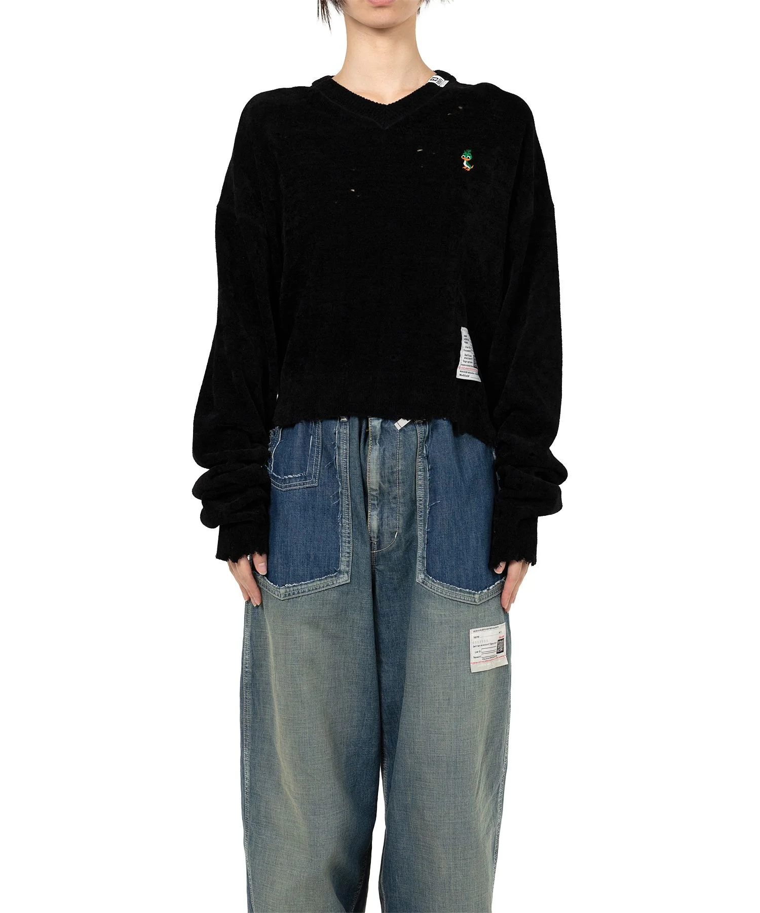 Distressed Knit Sweater - 1