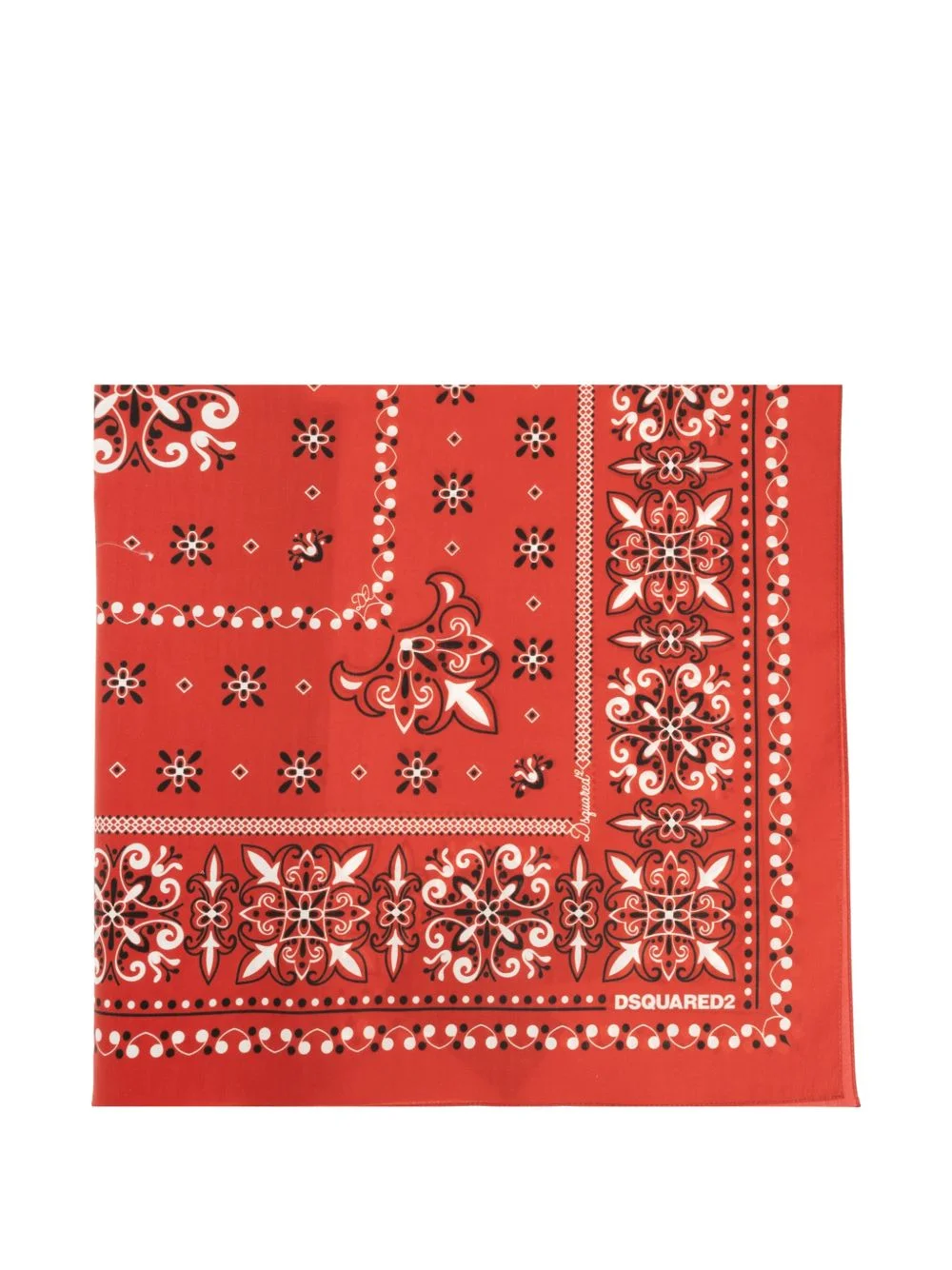 paisley-print cotton bandana scarf - 1