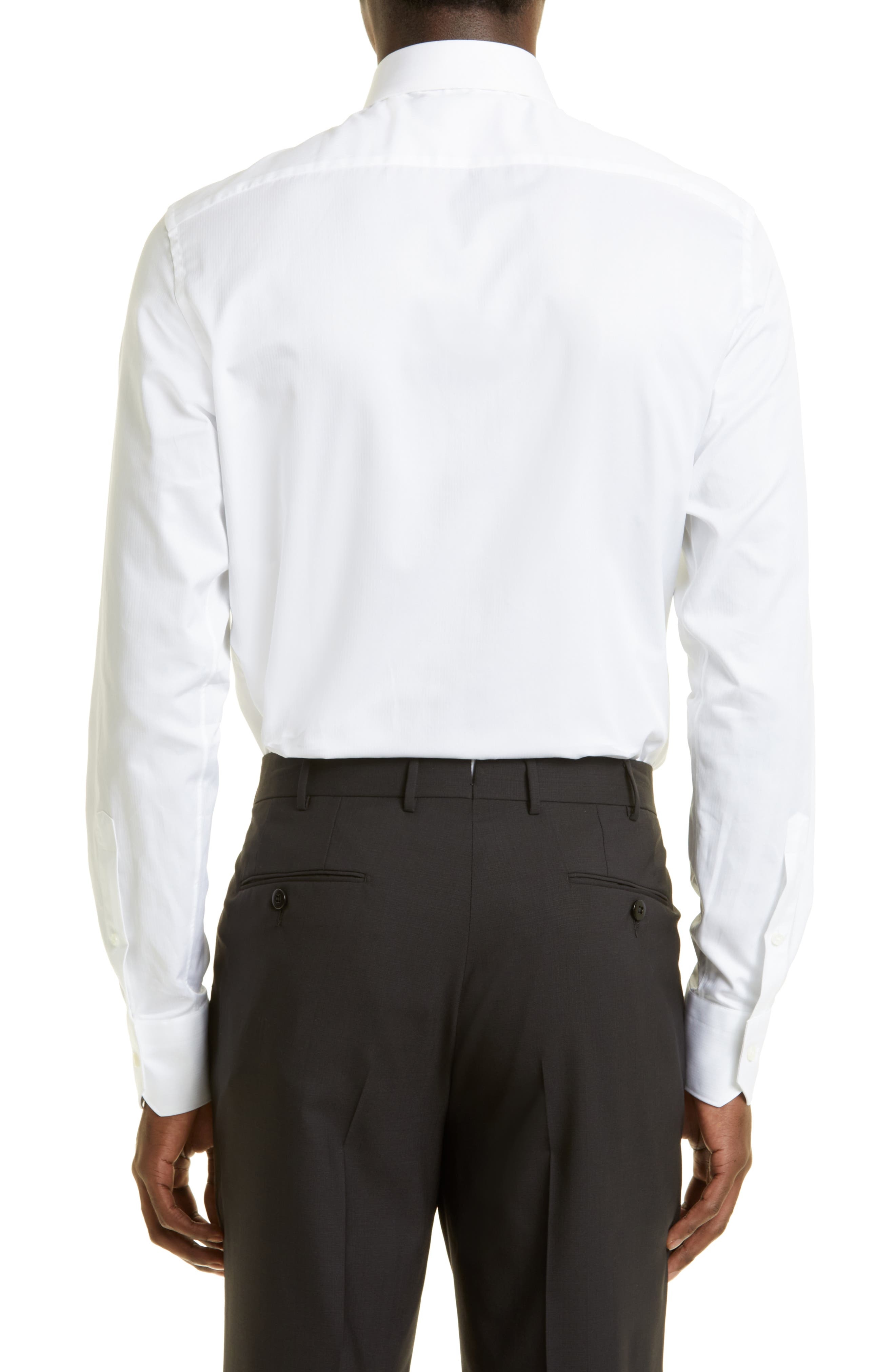 Microstripe Trecapi Cotton Button-Up Shirt - 2