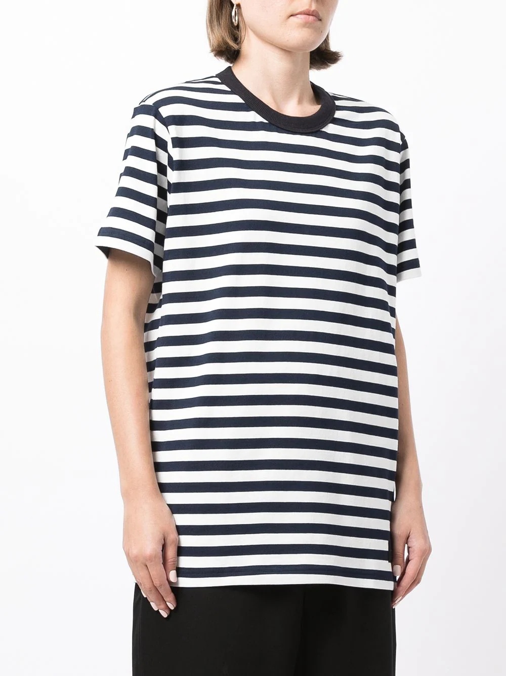 logo-patch striped T-shirt - 3