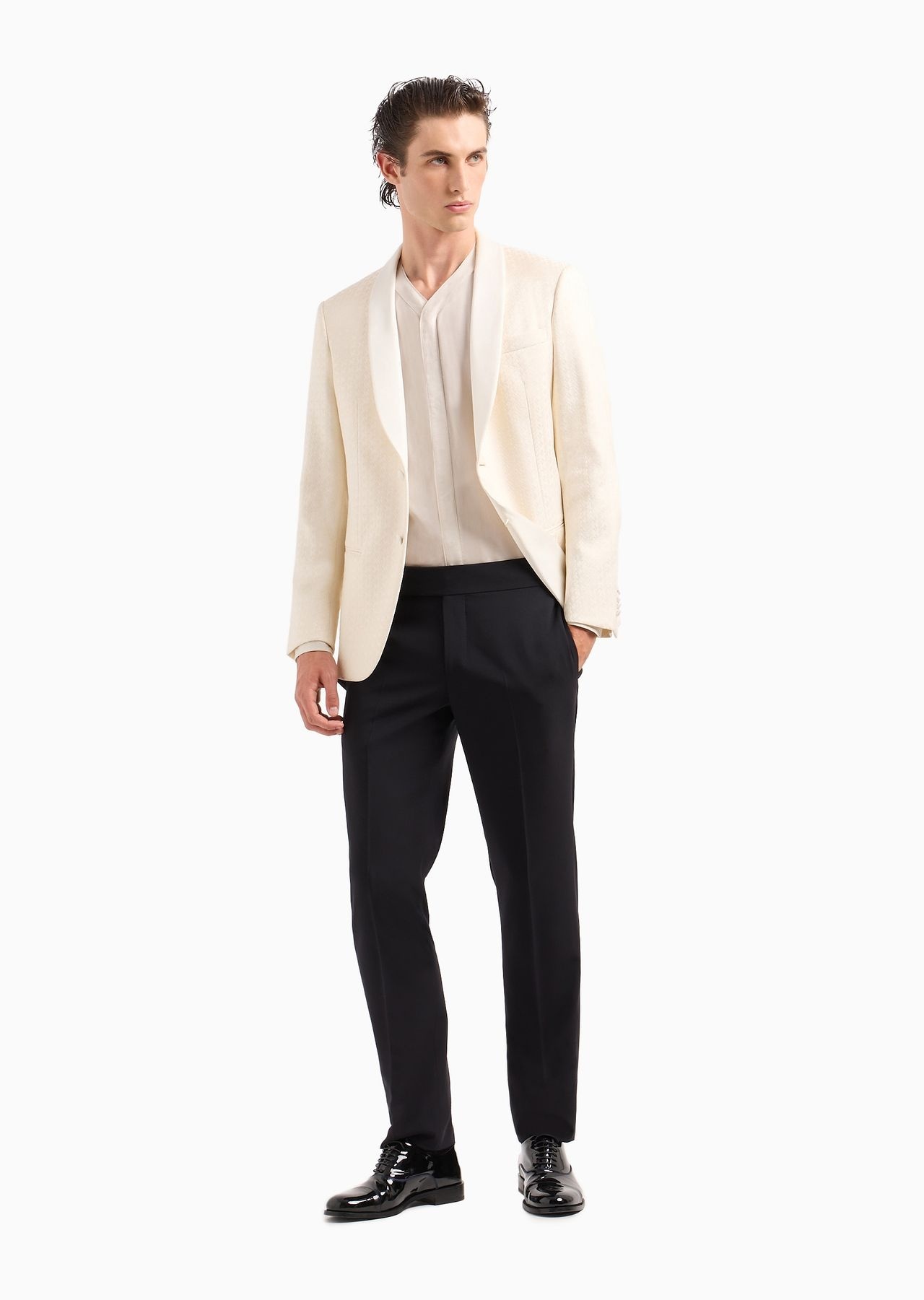 Soho line single-breasted tuxedo jacket in jacquard fabric - 4