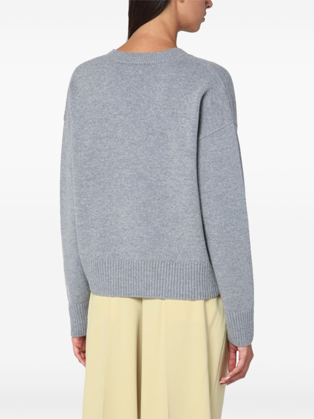 logo-embroidered V-neck sweater - 4