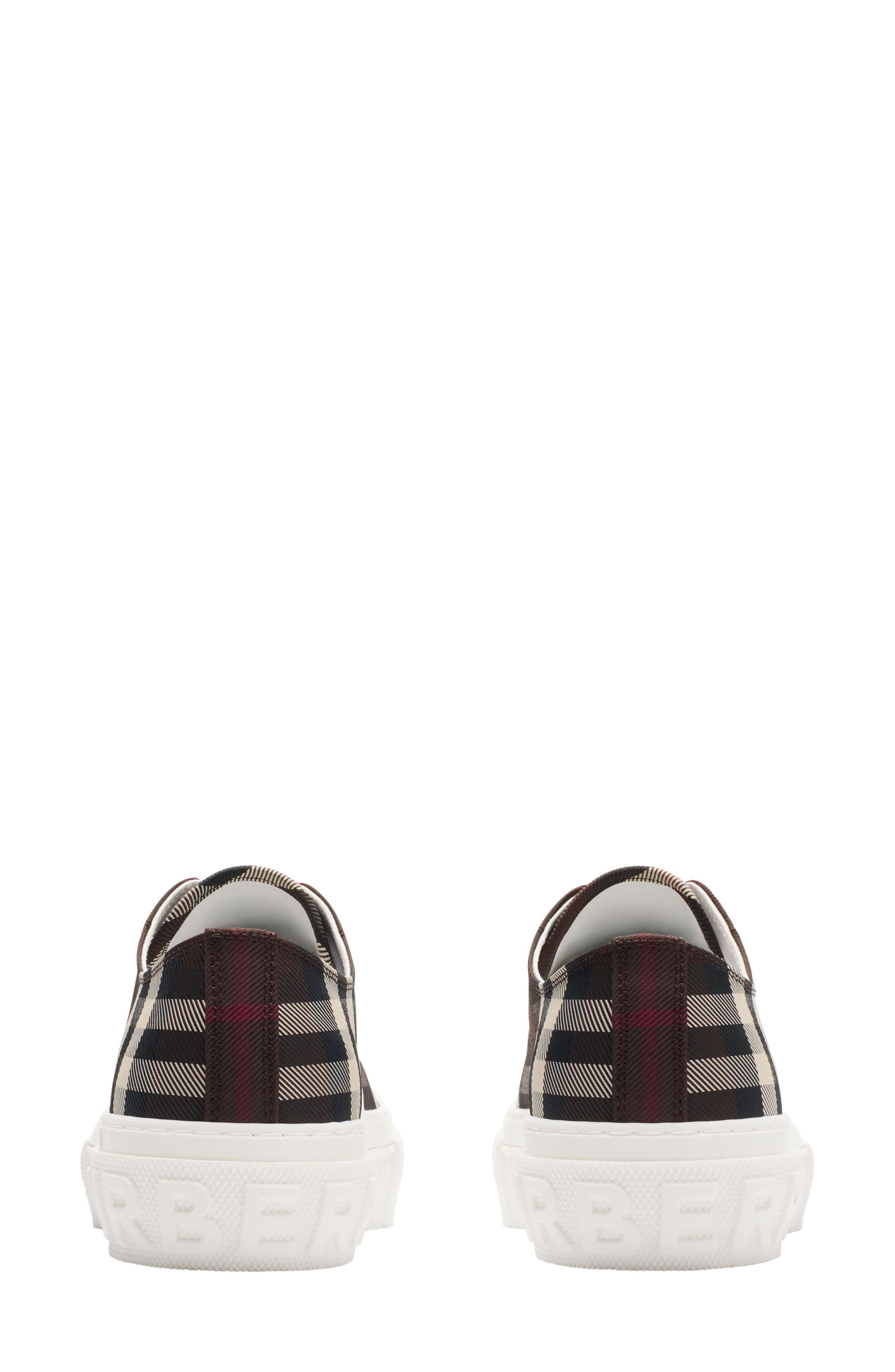 burberry Jack Check Low Top Sneaker in Mahogany Ip Check at Nordstrom - 5