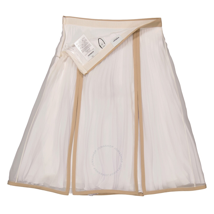 Burberry Ladies Silk Pleated Skirt In Magnolia - 7