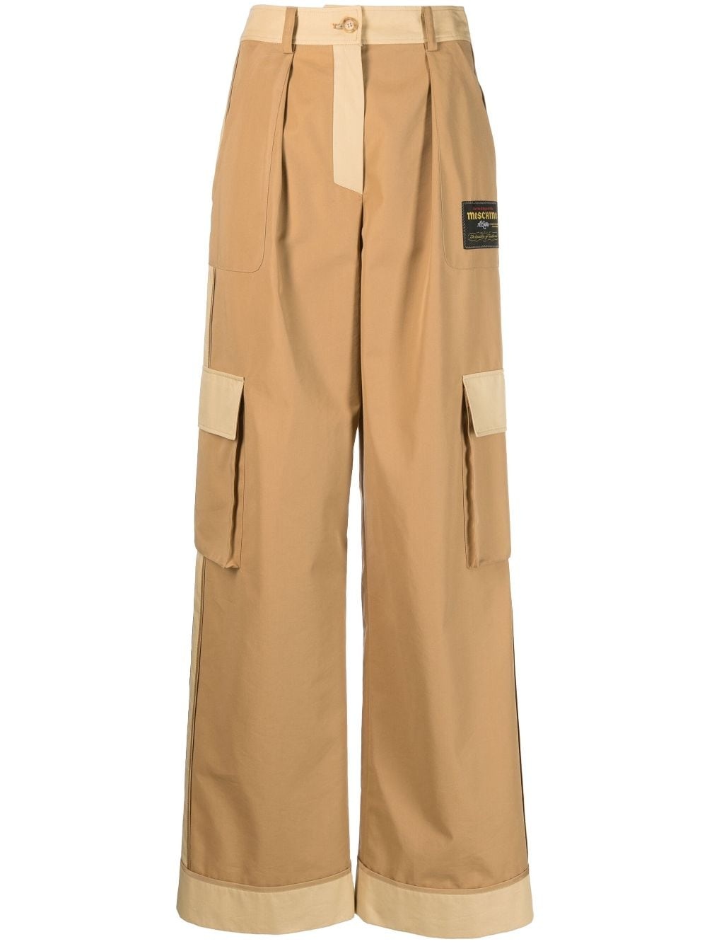 two-tone cargo pants - 1
