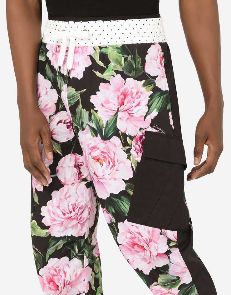 Flower-print cargo pants - 4