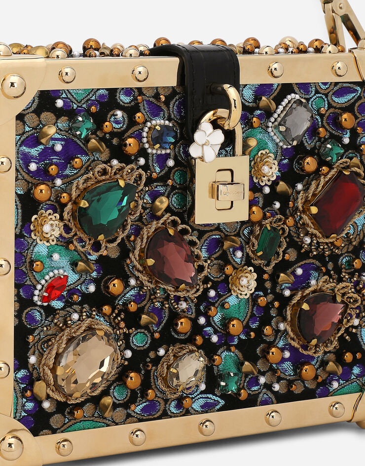 Jacquard Dolce Box bag with embroidery - 6