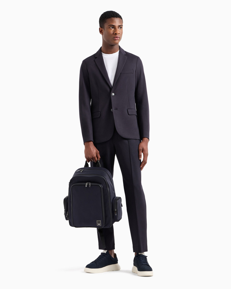 EMPORIO ARMANI Knitted jersey joggers with ribs outlook