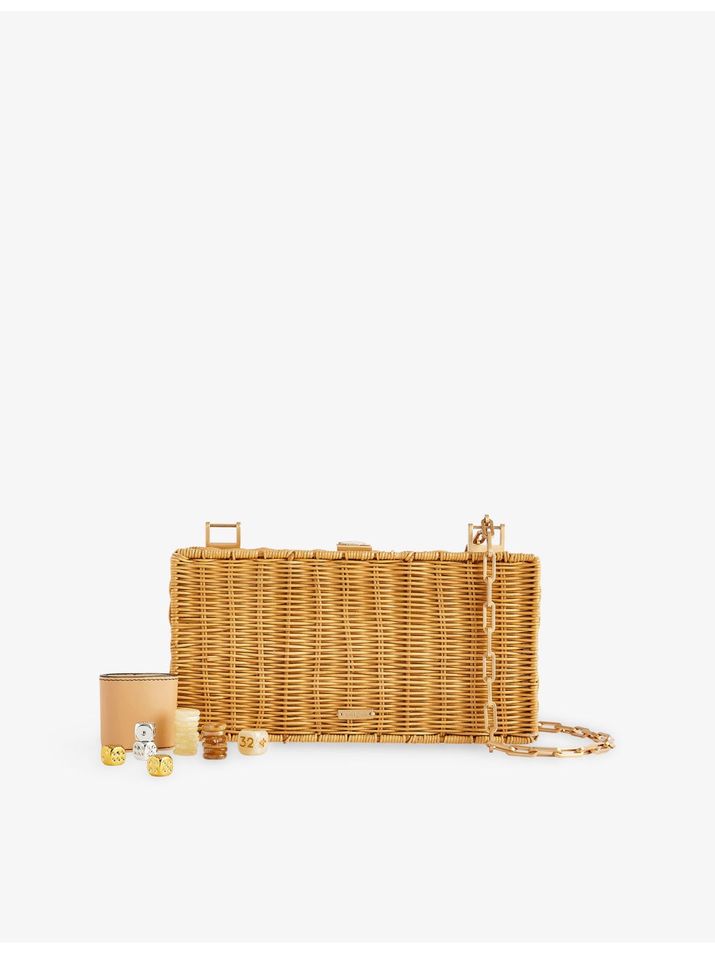 The Backgammon Rattan Clutch Bag - 6