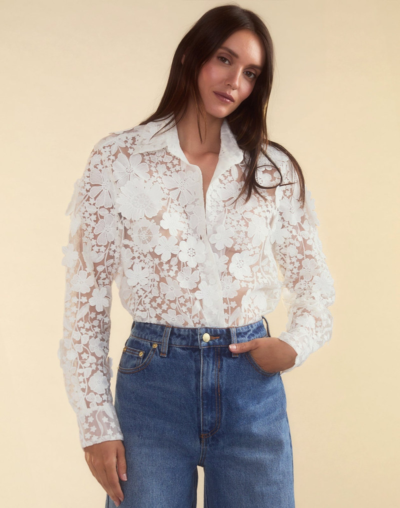CYNTHIA ROWLEY Blooming Lace Shirt outlook