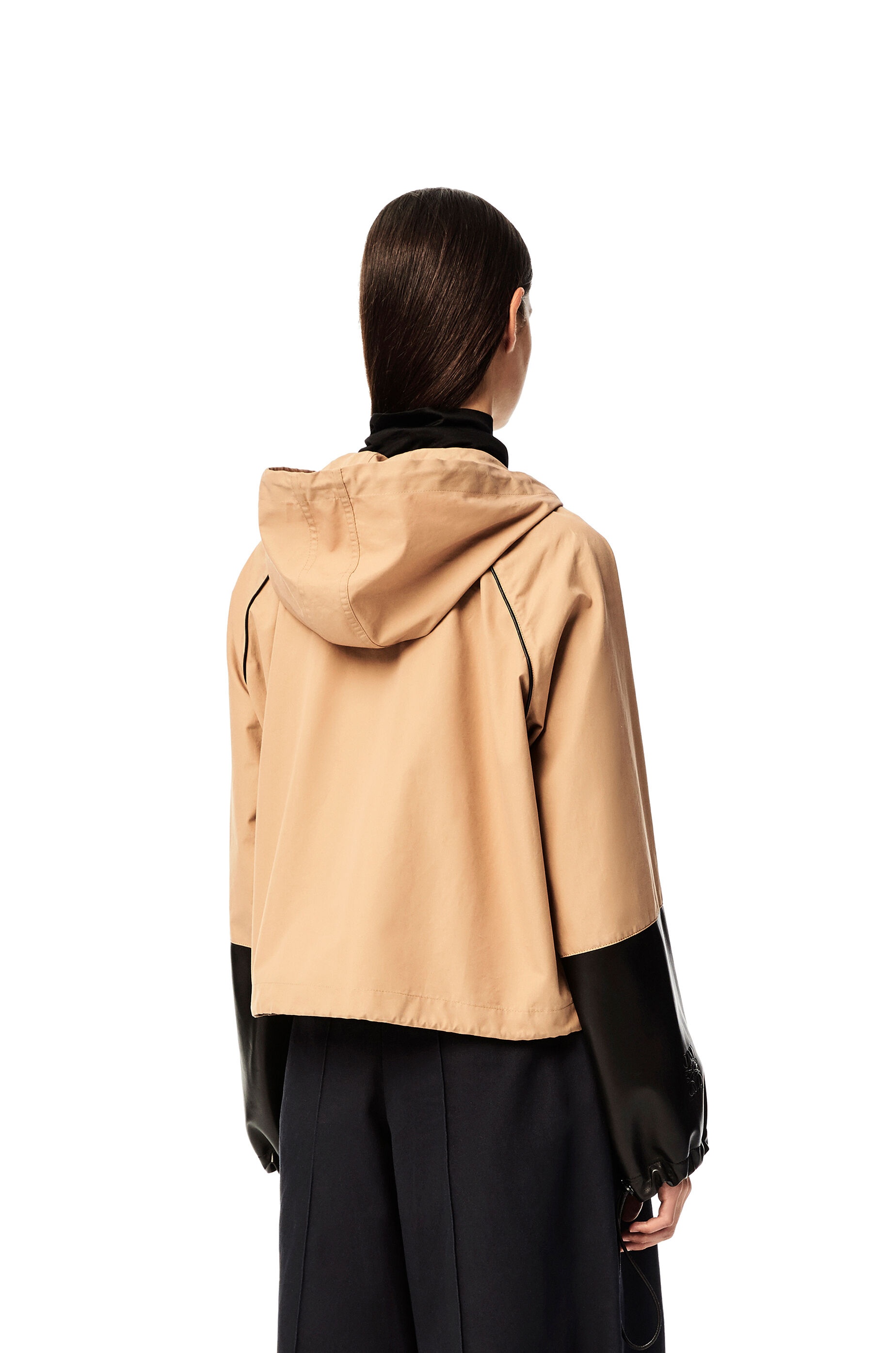 Hooded jacket in cotton and nappa - 4