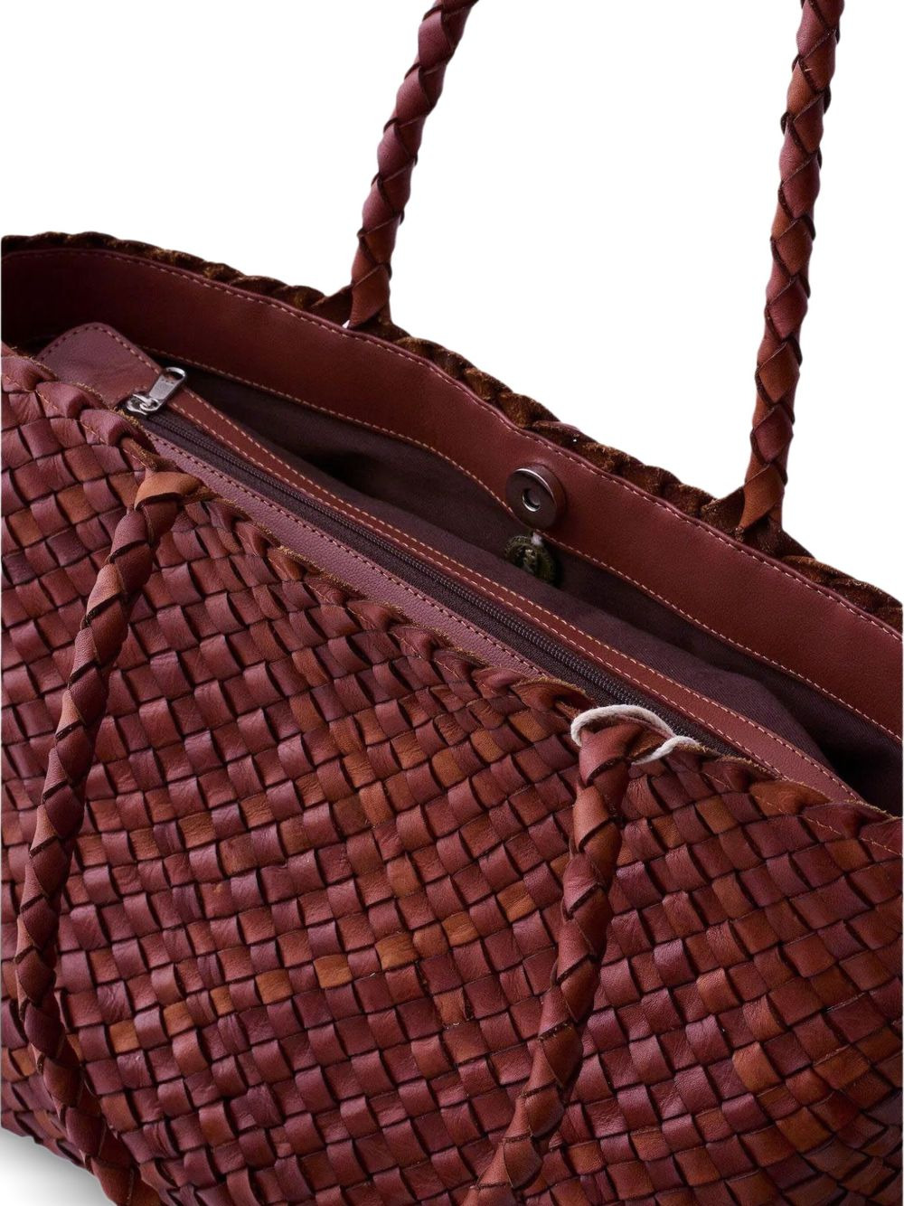 Vintage Mesh braided leather tote bag - 3