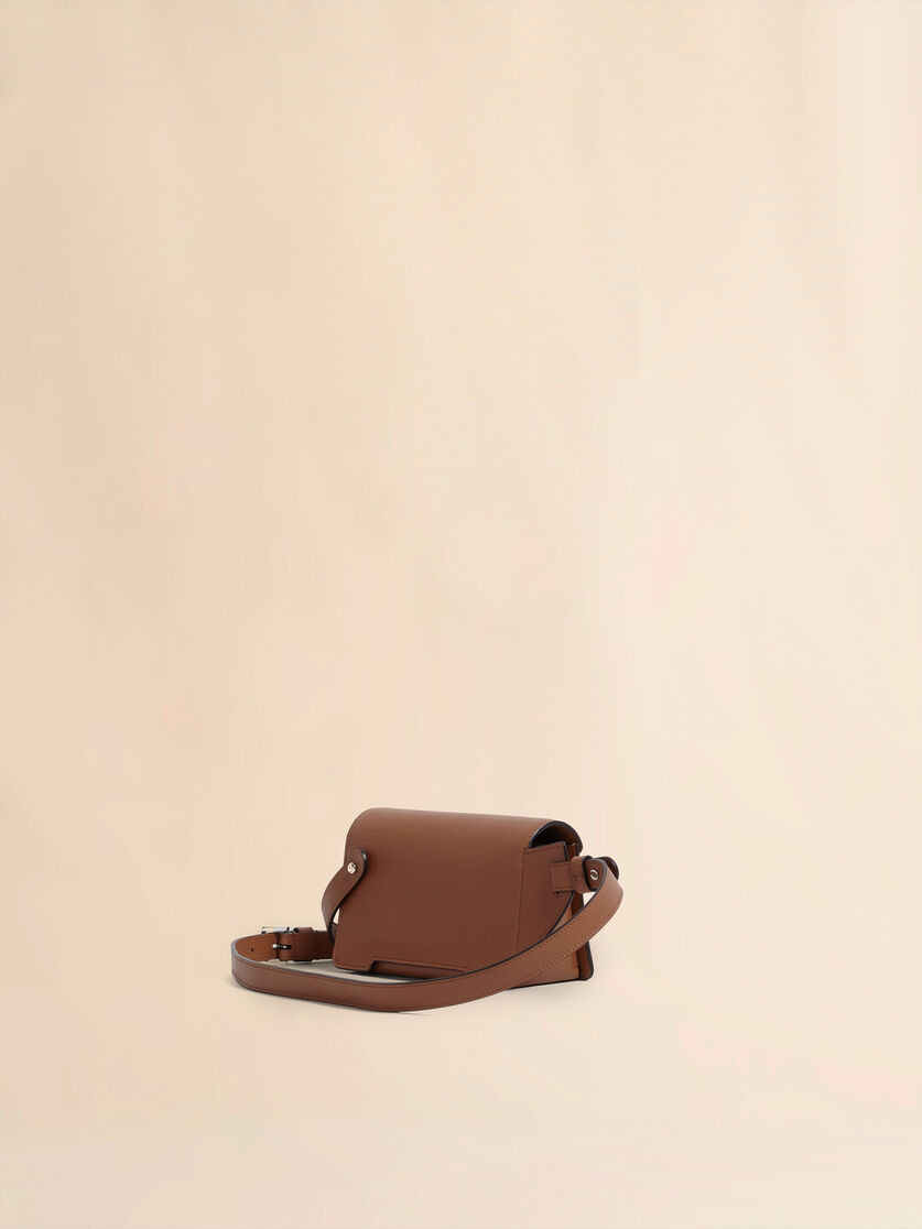 BROWN LEATHER TRUNKAROO CROSSBODY BAG - 2