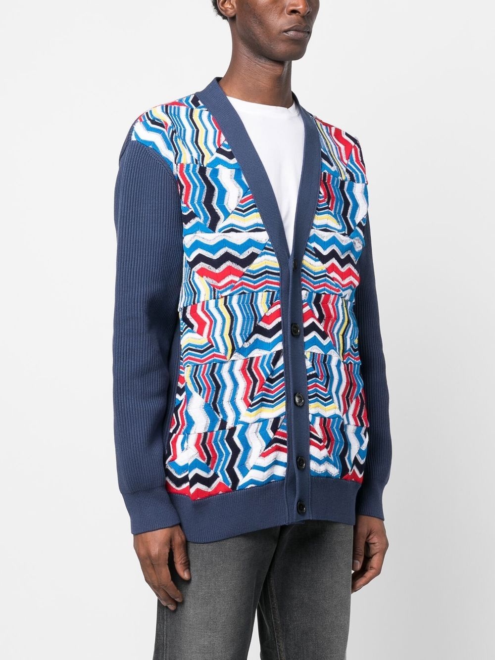graphic print knitted cardigan - 3