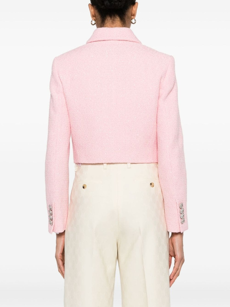 sequin-embellished cropped tweed jacket 4