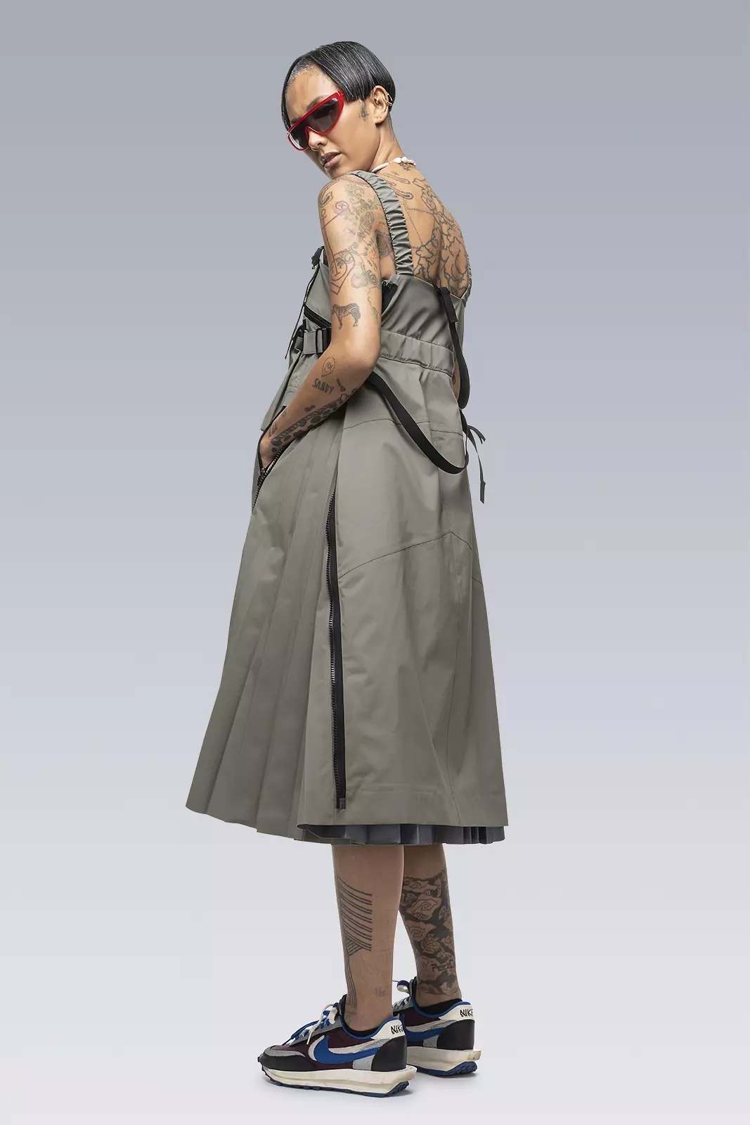 SAC-D6012 sacai / ACRONYM Dress Alpha Green - 5
