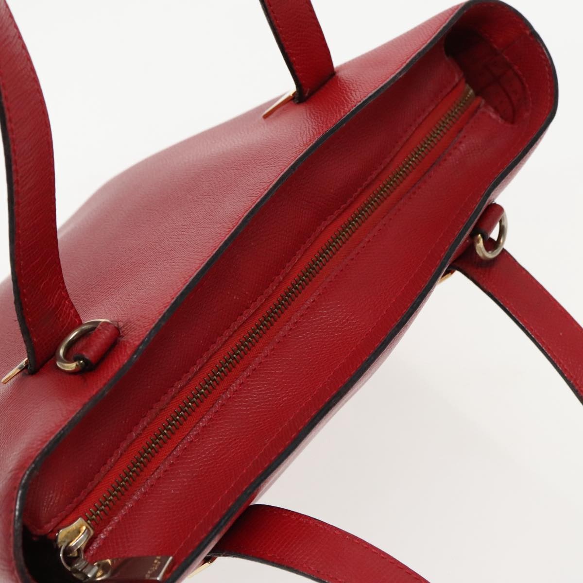 CELINE Hand Bag Leather Red Gold - 6