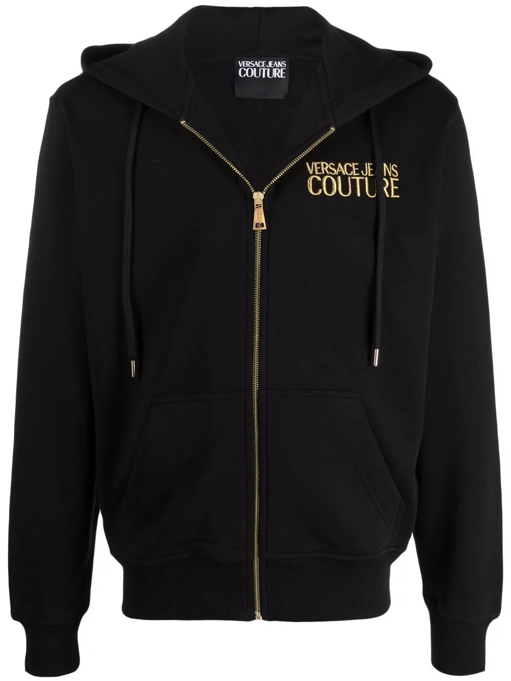 embroidered logo zipped hoodie - 1