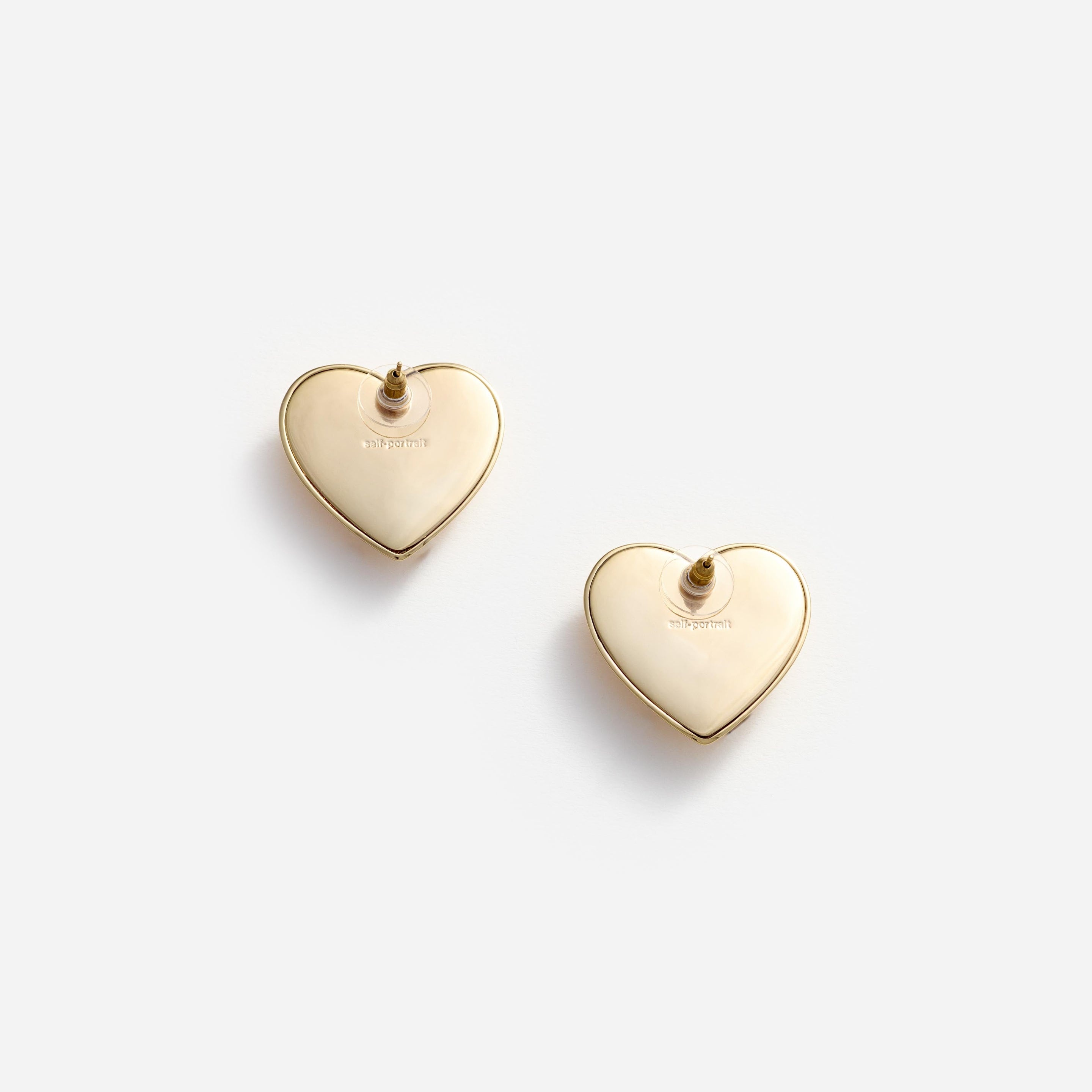 Gold Crystal Heart Earrings - 2
