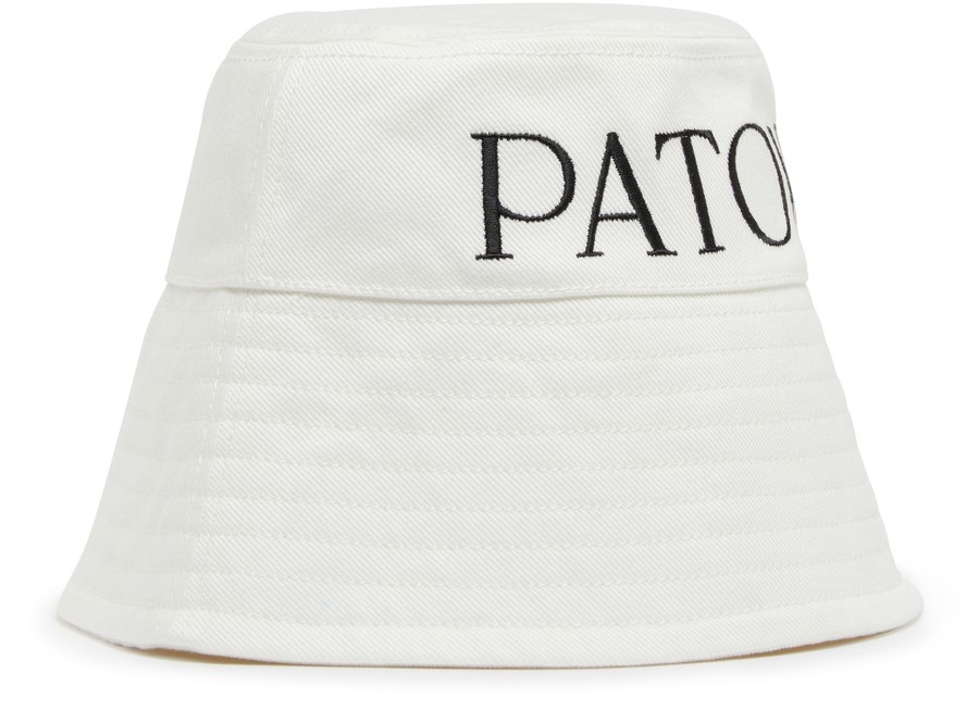 ハット PATOU SS24 PATOU BUCKET HAT (AC0270132001W) White logo-print bucket hat - women - PATOU
