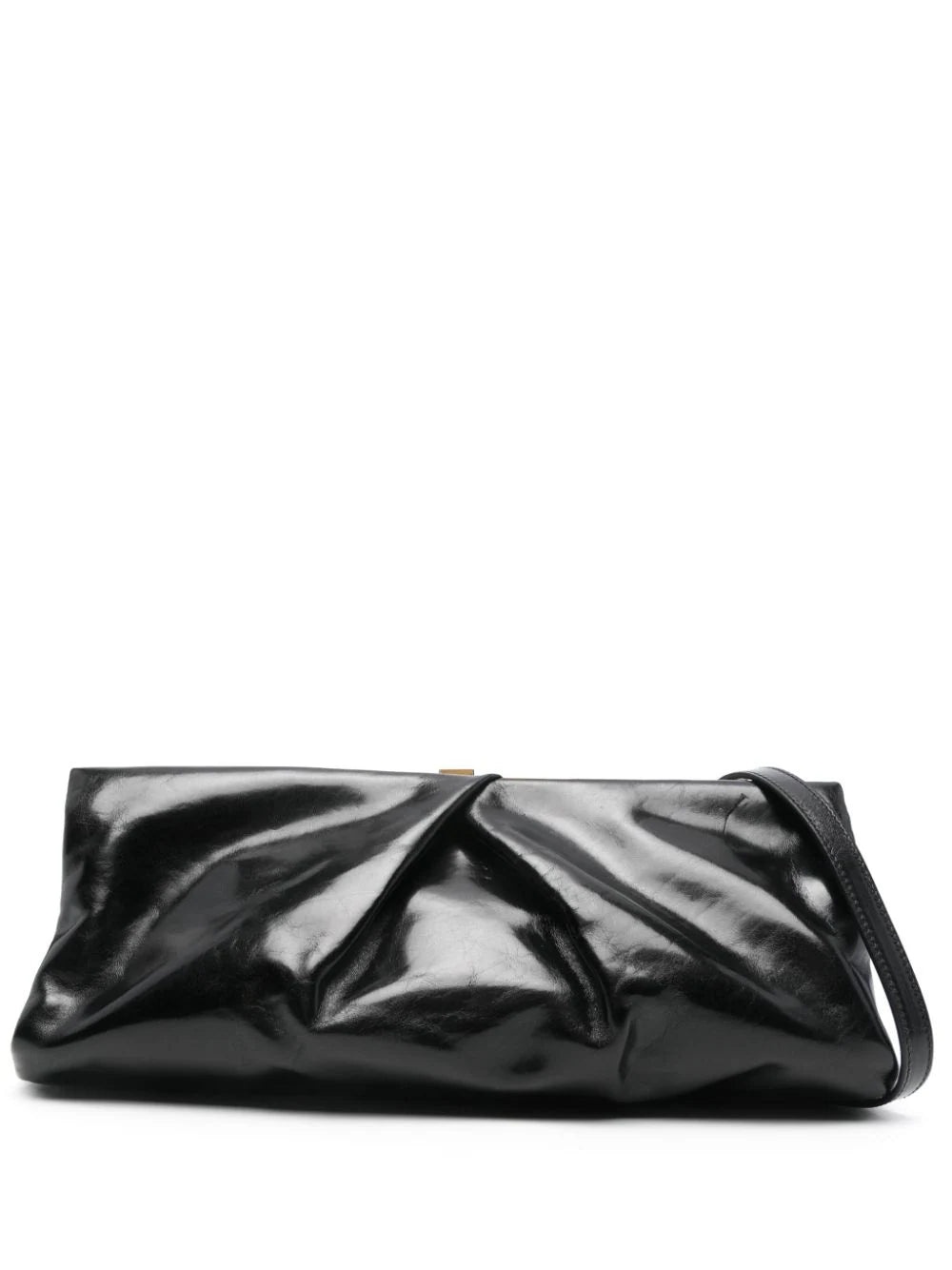 Large Leather Clutch Bag, With Detachable Adjustable Shoulder Strap. - 1