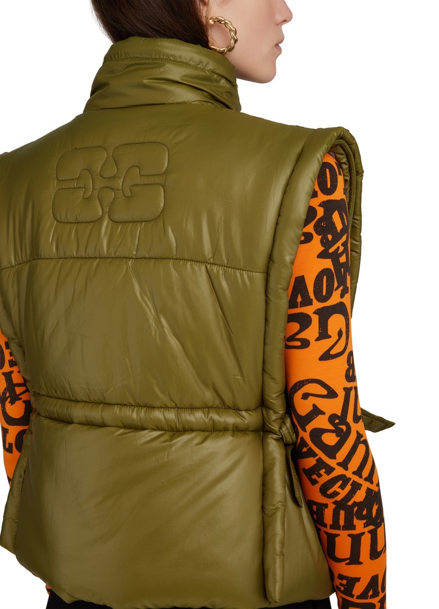 GANNI Shiny Quilt Vest | 24s | REVERSIBLE