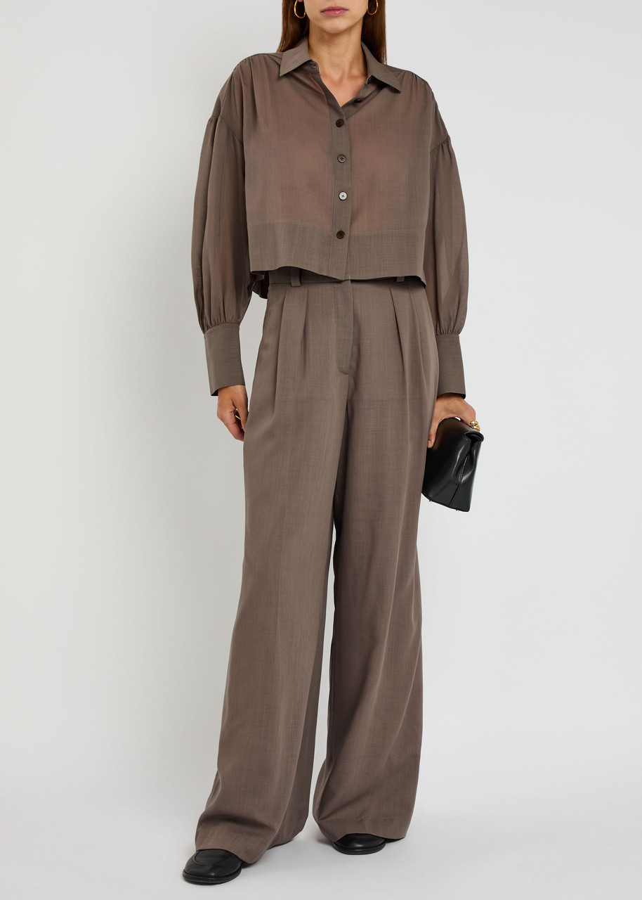 Joseph Anais Cropped Wool-blend Shirt - 4